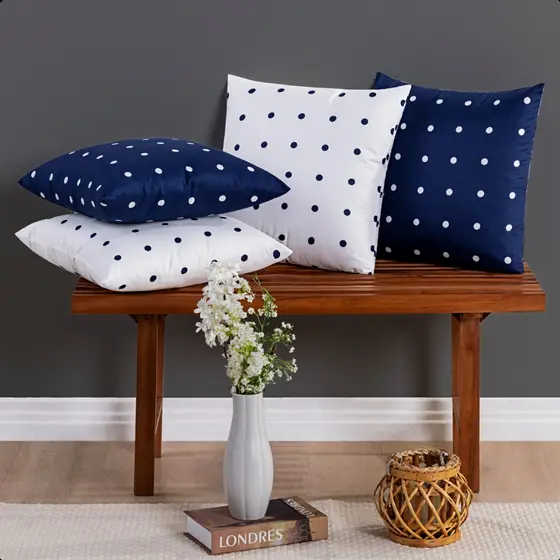 Kit 4 Almofadas Decorativas 45x45 cm Micropercal 300 Fios Moderna Zíper Invisível Sofá Sala Cama