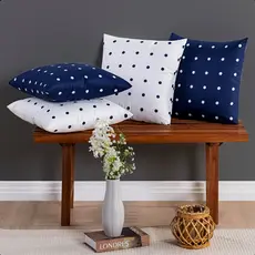 Kit 4 Almofadas Decorativas 45x45 cm Micropercal 300 Fios Moderna Zíper Invisível Sofá Sala Cama