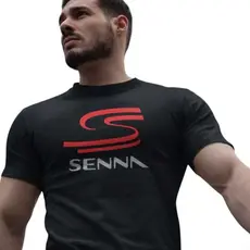 Camiseta senna adulto unissex malha 100% algodão, tradicional com tamanho extra grande