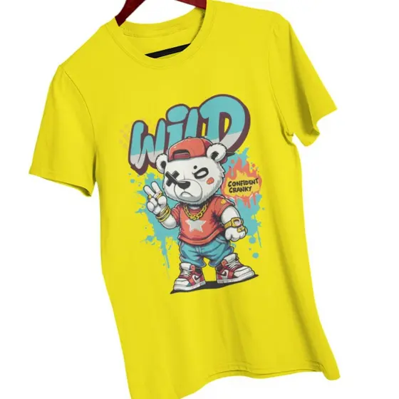 Camiseta Street Wear Wild unissex malha algodão penteado modelagem moderna