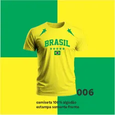 camiseta Torcida Brazil animação e descontração malha confortável para jogos passeios modelagem atualizada e padronizada