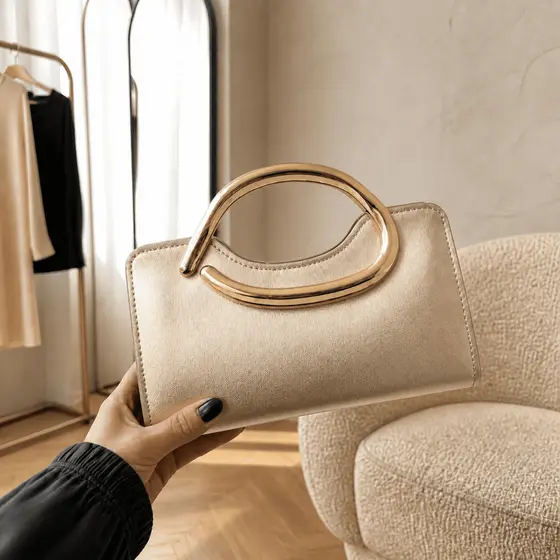 Bolsa de Mão Feminina Casamento Elegante com Corrente Removível