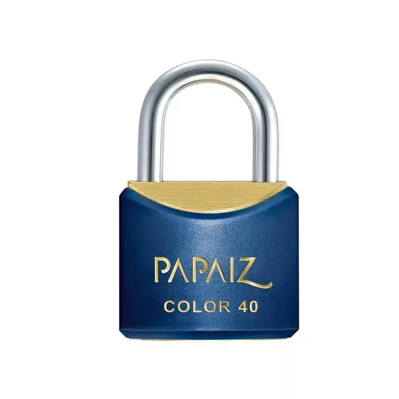 Cadeado Com 2 Chaves em Latão Cr40 Papaiz Azul Resiste chuva