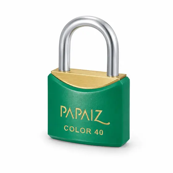 Cadeado Com 2 Chaves em Latão Cr40 Papaiz Verde Resiste chuva