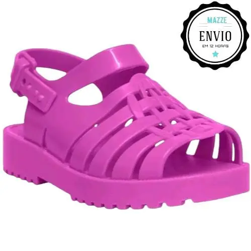 Sandália Infantil Tratorada Feminino Menina Delicada Confortável Estilo Clássica Rosa