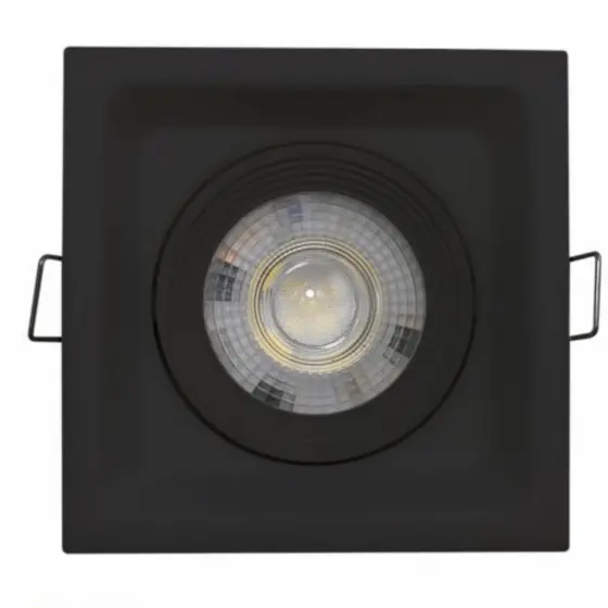 Luminaria Spot Recuado LED Deep 5W 3000K Quadrado Preto Embutir