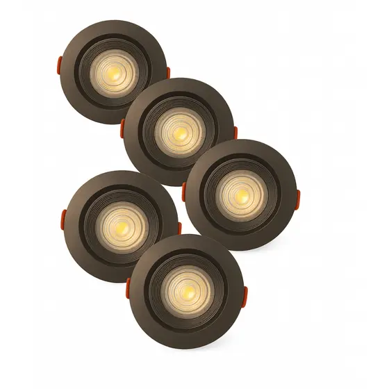 Spots LED Embutir 5W – 2700K Luz Quente | Preto Slim, Eficiente e Econômico-Kit 5
