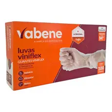 Luva Viniflex Tpe Descartável Vabene Tamanho M Cartucho 1 X 100 Unidades