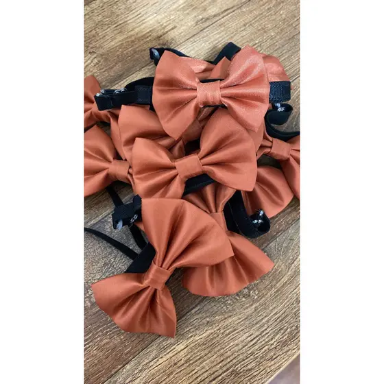 kit 16 gravatas borboletas preta 2 terracota