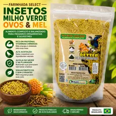Farinhada Select com Insetos Milho Verde Ovos e Mel para Pássaros 300g