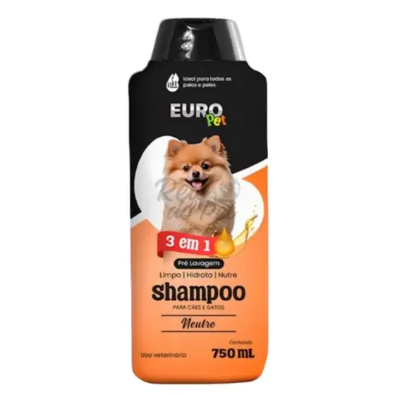 Shampoo EuroPet Neutro 3 em 1 Para Cães e Gatos 750ml