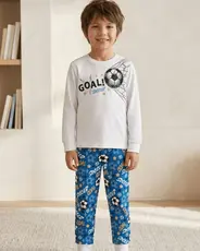PIJAMA MASCULINO INVERNO COM PUNHO GOAL SOCCER FUTEBOL