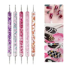 Kit 5 Pincéis boleadores de ponta dupla decoração de Unha