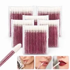 Kit 250 Pincel Aplicador para Lábios Descartável Profissional Maquiagem