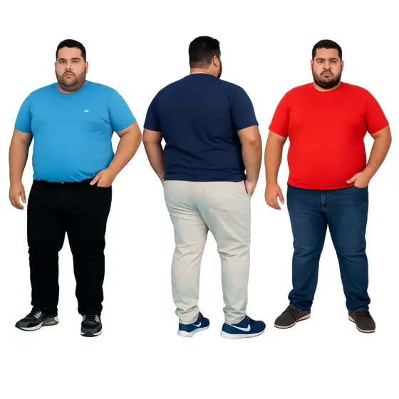 Calça Plus Size Masculina Alfaiataria Sport fino Sarja com elastano