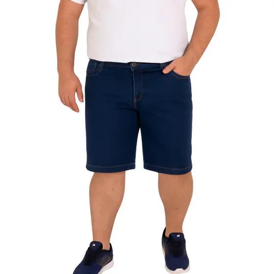 Bermudas Jeans Plus Size Masculina  Shorts Sarja  com Elastano do 48 aos 58
