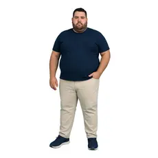 Calça de Sarja Plus Size Masculina Alfaiataria Sport fino Casual Com Elastano