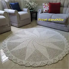 Tapete Redondo Extra Cru, Para Copa/Sala/Copa. Produto 100% Artesanal