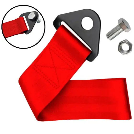 Cinta Reboque Acessórios Tunning Fita Reboque Para-choque Tow Strap Hook Racing Engate