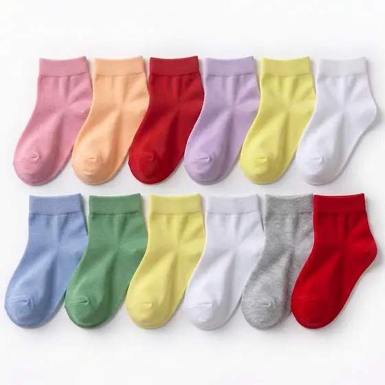Kit 12 Pares Meias Bebê Sortidas 0 a 6 meses