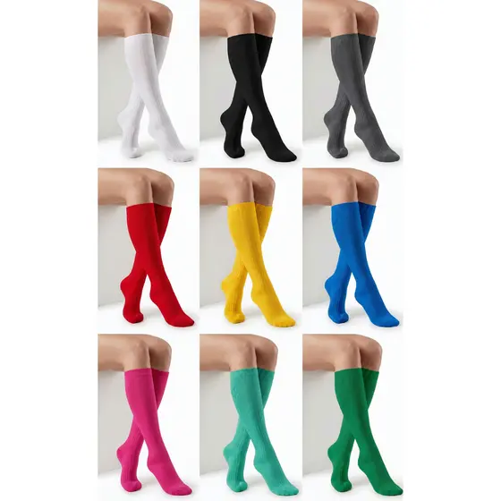 Kit 6 Pares Meia Escolar Colegial 3/4 Emilly Altura do Joelho para Menina 35 a 39