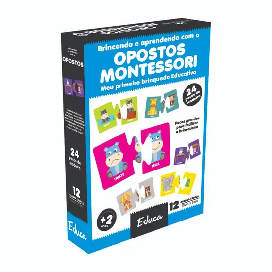 Jogo Pedagógico Descobrindo Opostos Madeira Educa