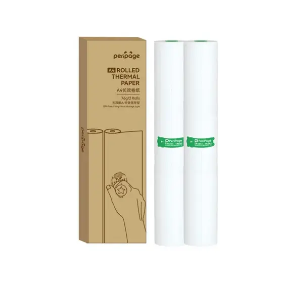 Papel Térmico Impressora Peripage A40 A4 21x30 - 2 Rolos
