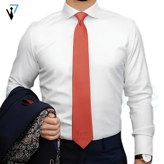 Kit 10 a 18  Gravatas Terracota Social Cetim Semi Slim para Padrinhos Casamento Congresso Eventos Noivos Debutantes