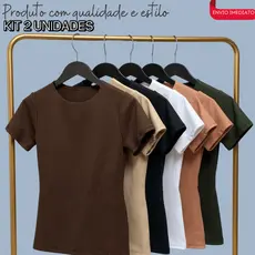 kit 2 Blusas Suplex Manga Básica Feminina Manguinha Premium Compressao Aesthetic Academia Dia a Dia