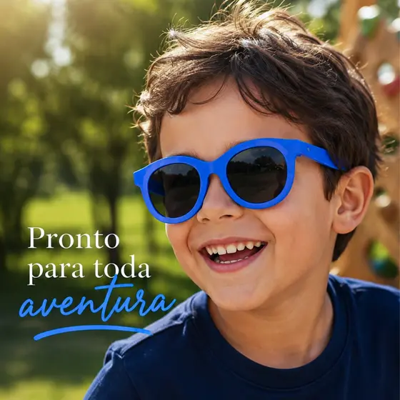Óculos de Sol Infantil Unissex Redondo Ilook Casual Proteção UV400 Leve e Resistente