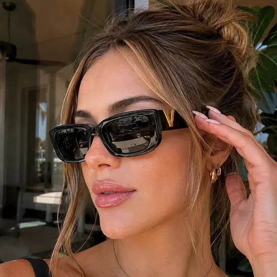 Óculos de Sol Feminino Ilook Gatinho Retrô UV400 Resina Leve Dourado