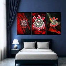 Quadros decorativos Trio Corinthians - timao gavioes da fiel - full hd premium hall grande