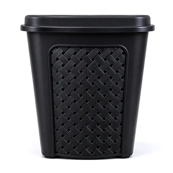 Cesto Organizador Multiuso 45L Preto Plástico Reforçado Para Roupas Brinquedos Lavanderia Banheiro Casa Quarto