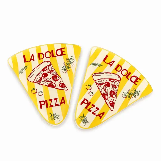 Kit 2 Prato Pedaço de Pizza Triangular de Vidro Para Lanche Sobremesa Mesa Posta Cozinha