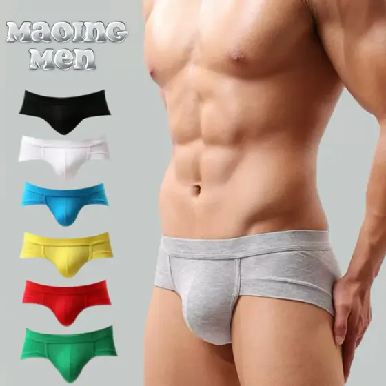 [MAOINGMEN] Cuecas modais masculinas confortáveis respiráveis de cintura baixa com bolsa grande