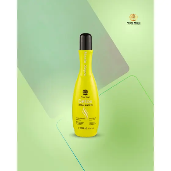 Shampoo Detox Rebalancing, limpeza suave, antioleosidade 300ml - Pérola Negra