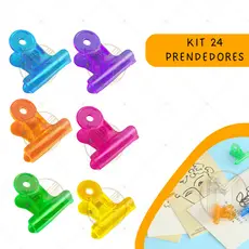 Kit C/24 Prendedores Fecha Embalagem de Acrílico Colorido Clip Alimentos