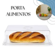 Porta Doces Pães e Salgados Acrílico Transparente Protetor de Alimento