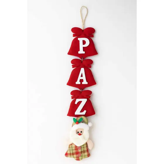 Enfeite Natal Cordão Paz Guirlanda Porta e Janela Natalino
