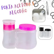 Kit Manicure Unha Dispenser Dosador Porta Acetona e Algodão Decoração Beleza Profissional