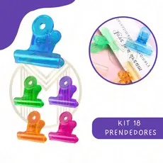 Kit C/18 Prendedores de Acrílico Fecha Embalagem Colorido Clip Alimentos