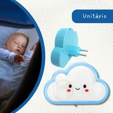 Luminária Abajur Led Quarto Iluminação Infantil Decoração Bebê Azul