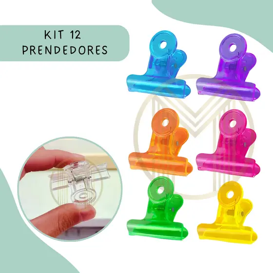 Kit C/12 Prendedores Fecha Embalagem Clip Acrílico de Alimentos
