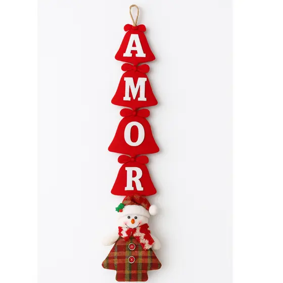 Enfeite Natal Cordão Amor Guirlanda Porta e Janela Natalino