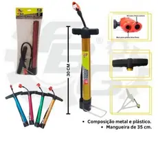 Bomba de Ar Manual 30cm com Bico para Encher Bola Bicicleta Carrinho de Mão

