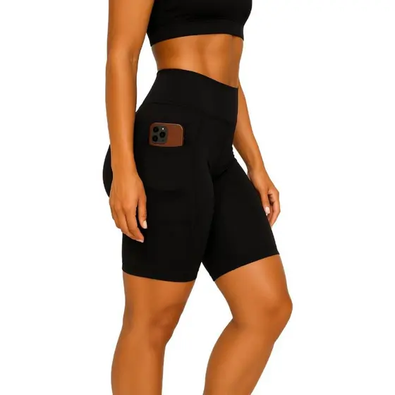 Short C/ Bolso Para Corrida, Caminhada Academia Feminino Compresão