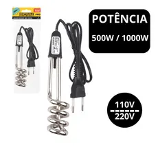 Aquecedor Ebulidor De Água Elétrico Portátil Rabo Quente 500 ou 1000 Watts Mergulhão StarTools