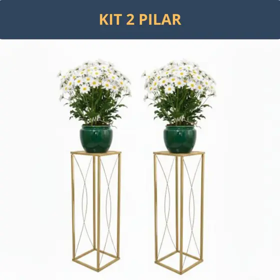 Kit 2 Pilares Decorativos em Ferro para Festas, Igrejas e Eventos – Suporte para Arranjos e Vasos