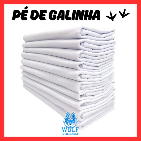 Pano De Prato Branco O Legitimo Kit Com 10 Peças Pano de Prato Grosso Pé de Galinha