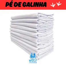 Kit 10 Pano de Prato Grande Branco Pé de Galinha Algodao